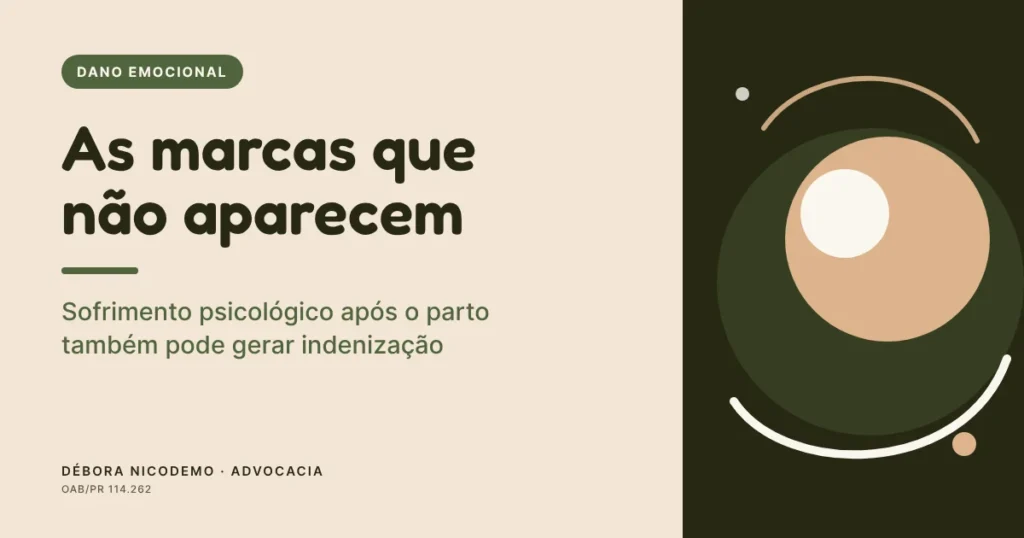 Capa do guia sobre sequelas emocionais da violência obstétrica, dano moral e custo do tratamento psicológico