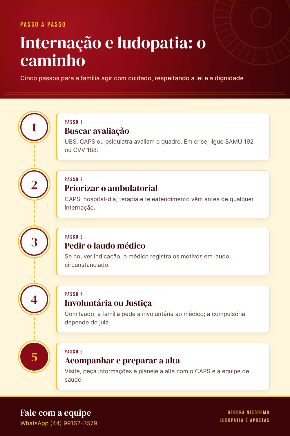 Infográfico: Internação e ludopatia, o caminho da família