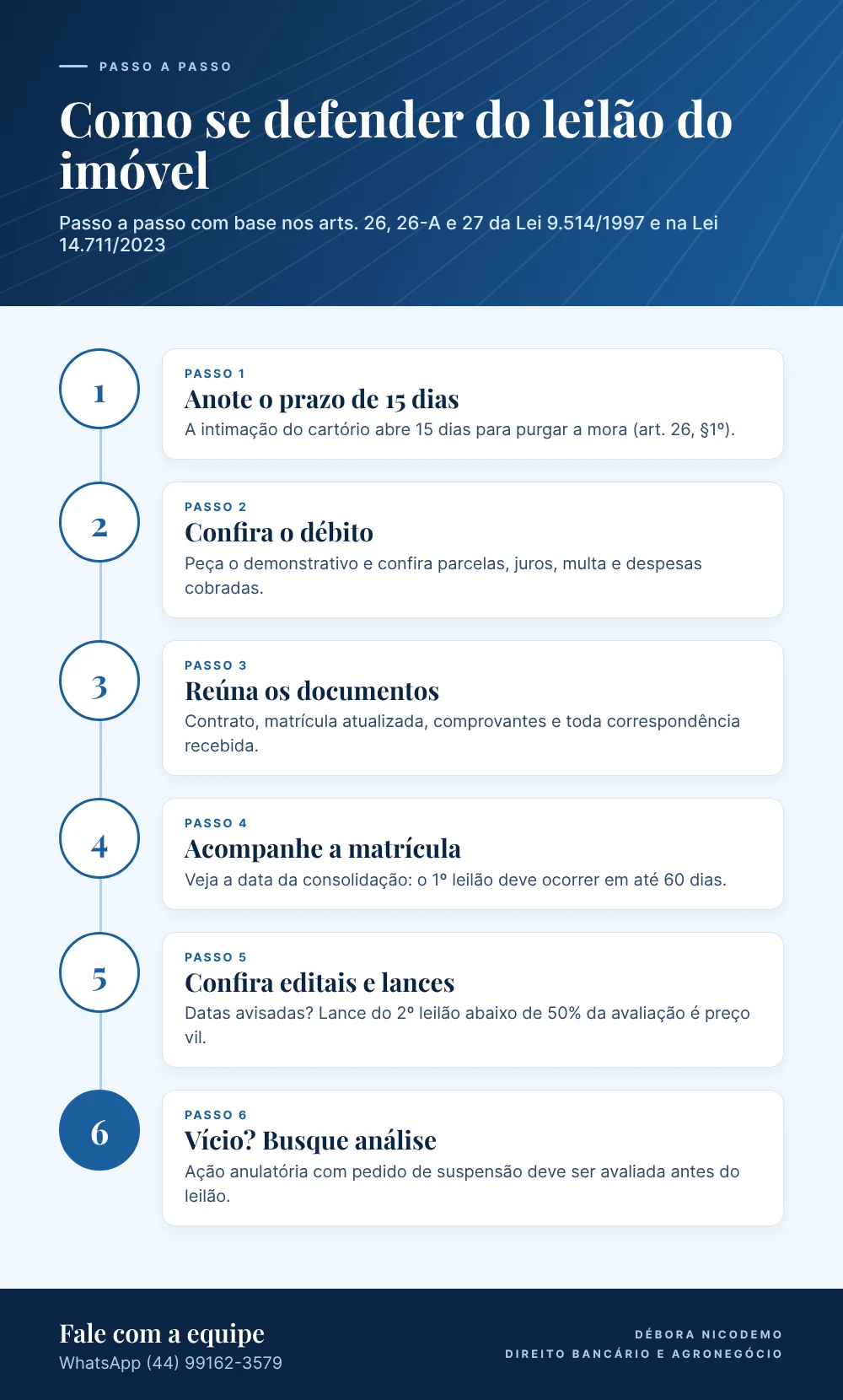 Infográfico: passo a passo para se defender do leilão extrajudicial de imóvel
