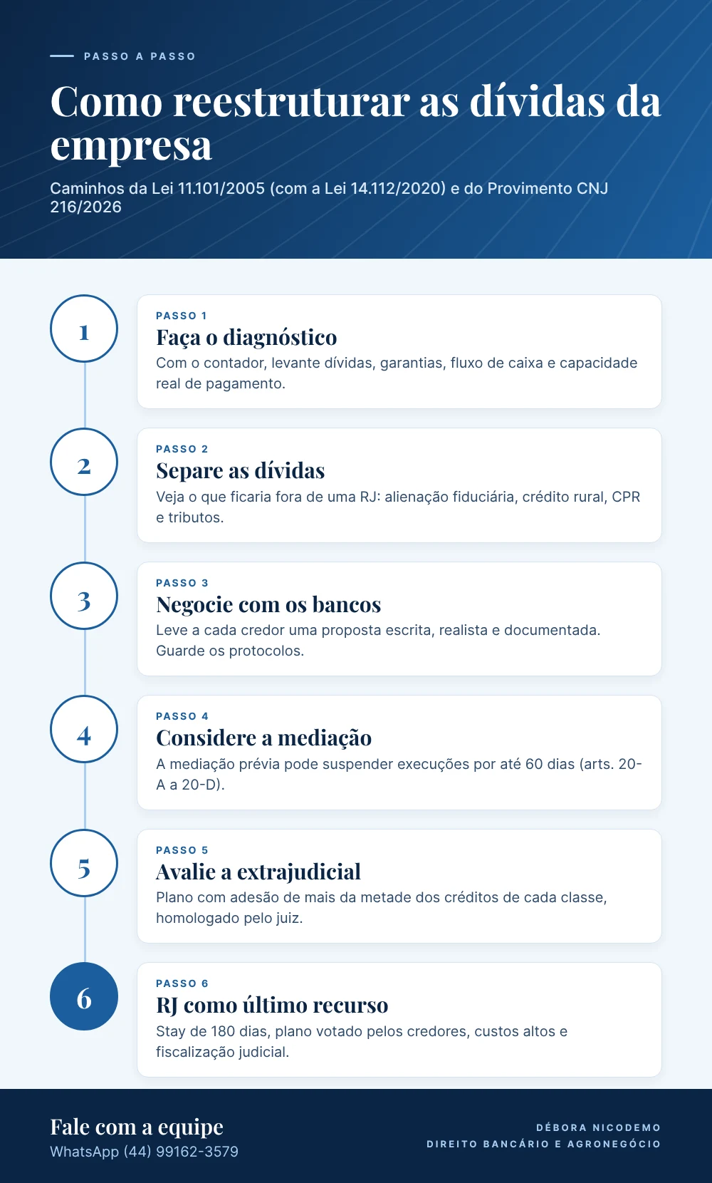 Infográfico: passo a passo da reestruturação de dívidas de empresas e produtores rurais
